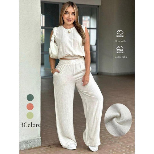 Breathable and versatile T-shirt top and trousers casual set