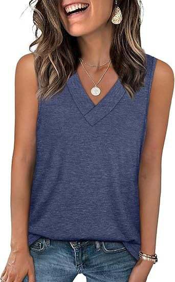 V-neck casual solid color stretch sleeveless vest