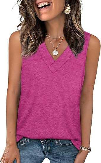 V-neck casual solid color stretch sleeveless vest