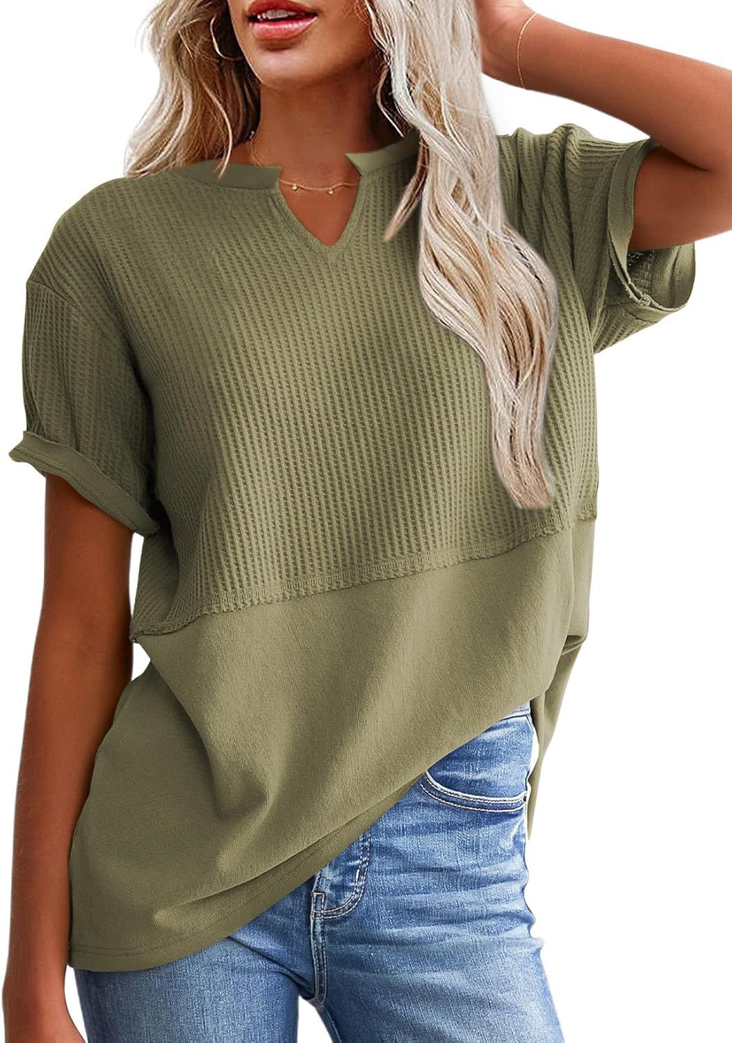 V-neck pullover women's T-shirt