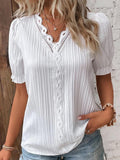 Fashionable hollowed-out short-sleeved shirt