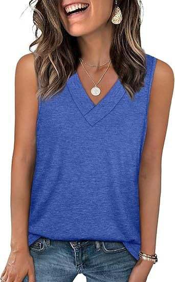 V-neck casual solid color stretch sleeveless vest