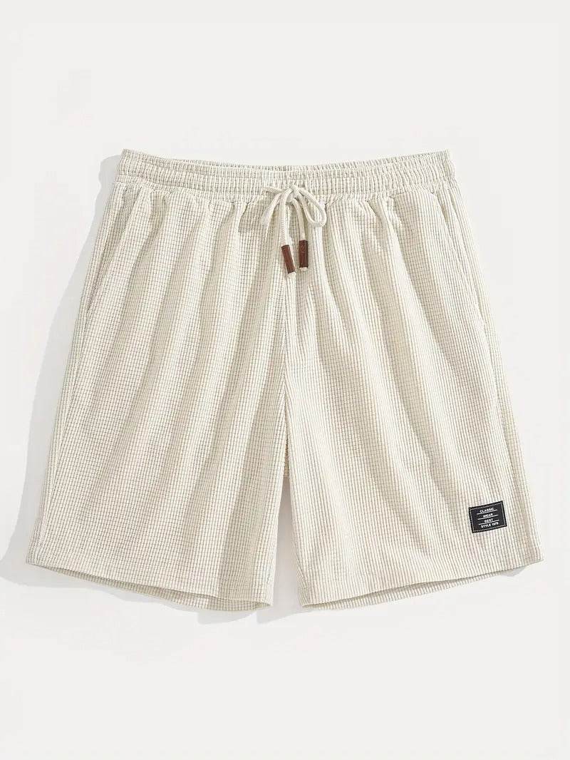 Textured Drawstring Casual Shorts