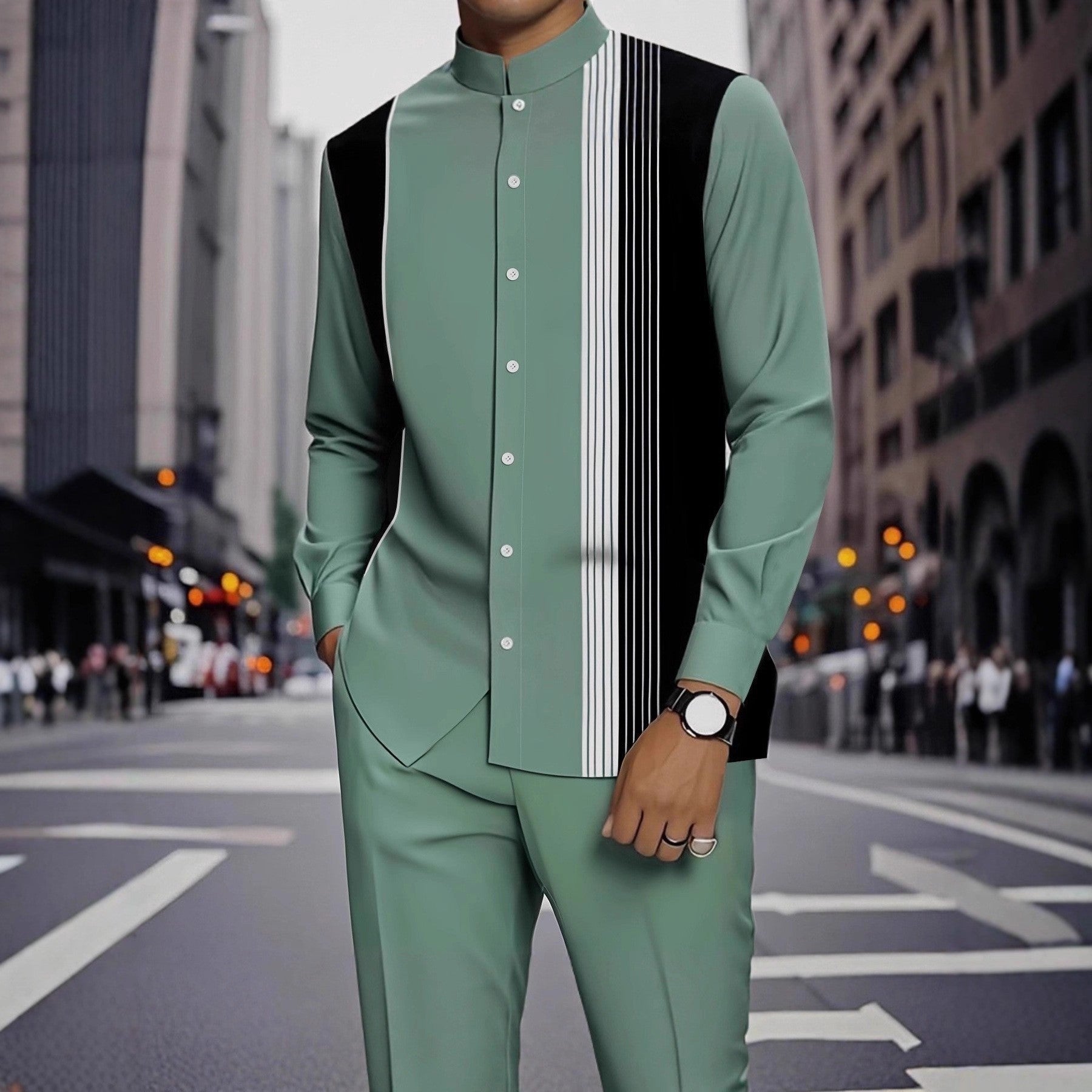 KZZ regular casual long sleeved and pocket casual pants