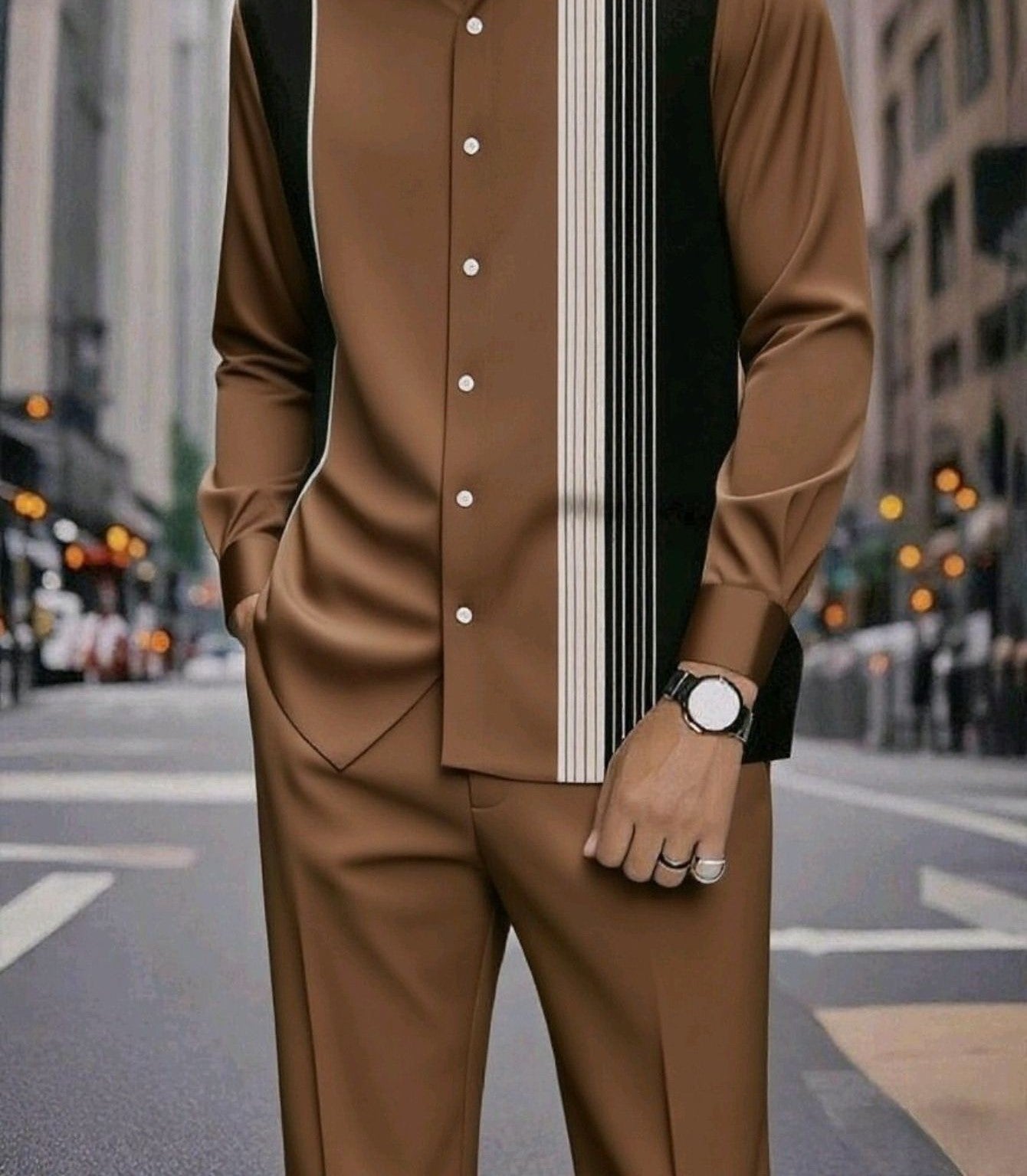 KZZ regular casual long sleeved and pocket casual pants