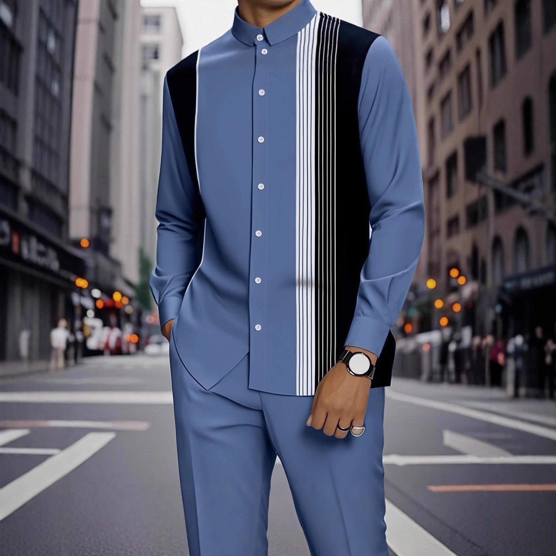 KZZ regular casual long sleeved and pocket casual pants