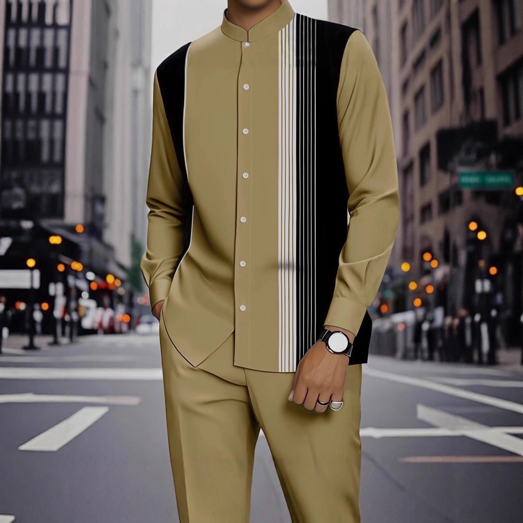 KZZ regular casual long sleeved and pocket casual pants