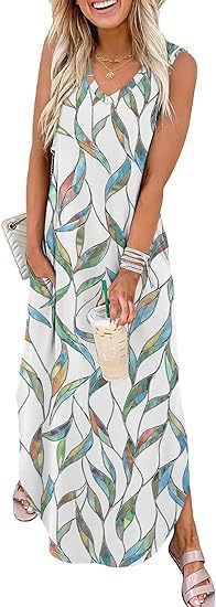 Vacation beach vest dress with pockets