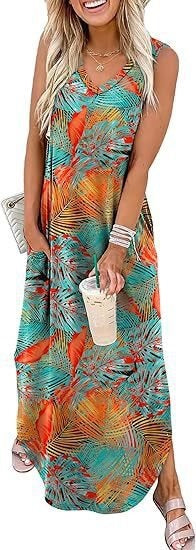Vacation beach vest dress with pockets
