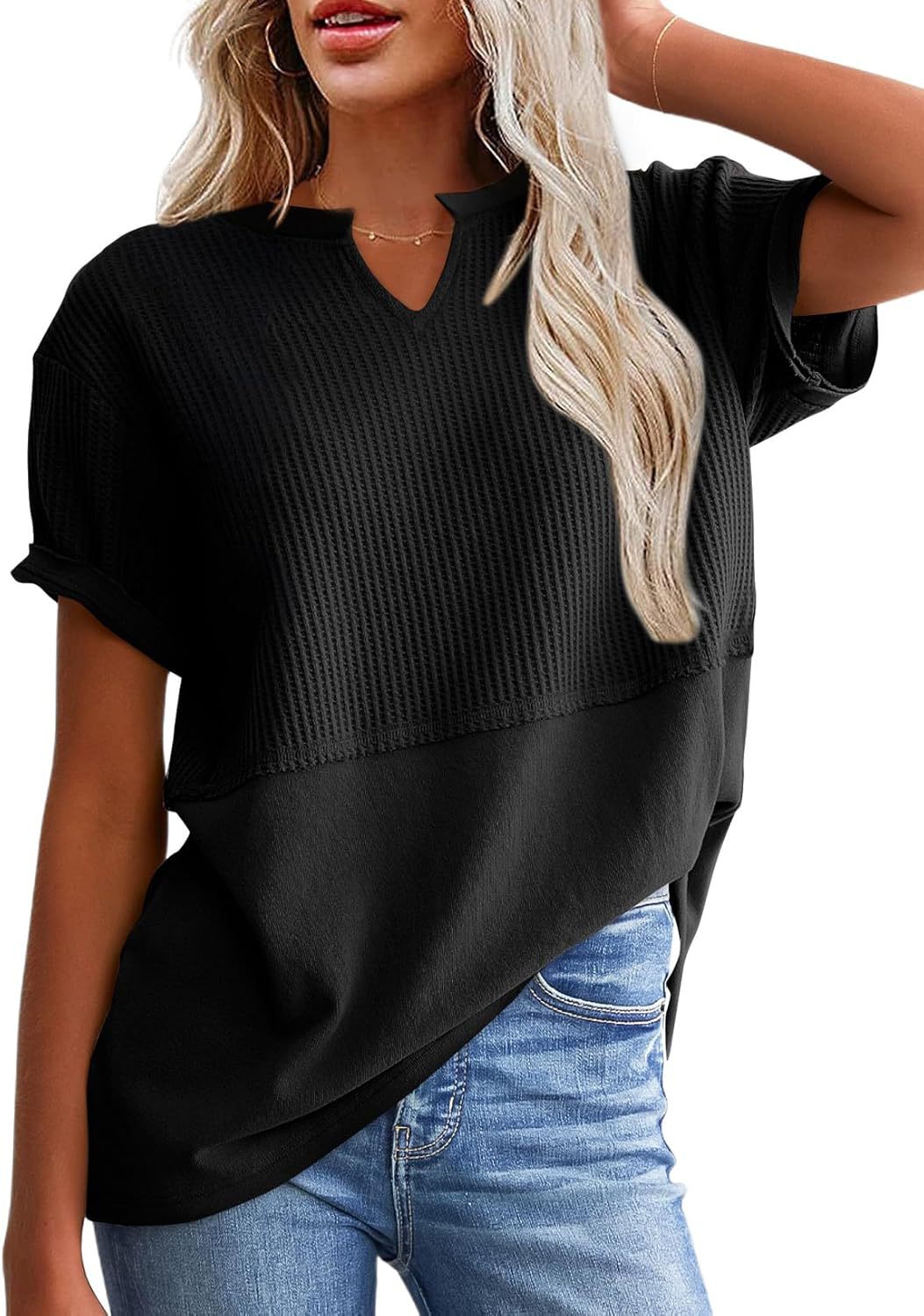 V-neck pullover women's T-shirt