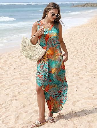 Vacation beach vest dress with pockets