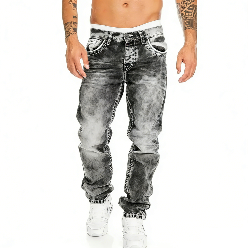 Men's Fashion Creative Stretch Denim Jeans,Minimalist Style Suitable For Summer, Emo Style