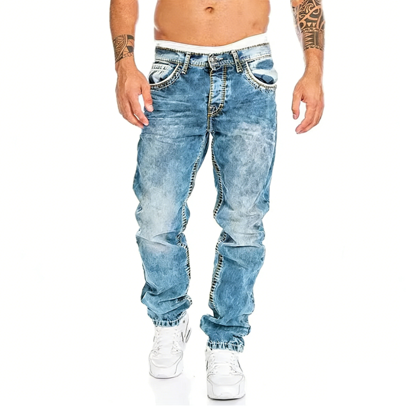 Men's Fashion Creative Stretch Denim Jeans,Minimalist Style Suitable For Summer, Emo Style