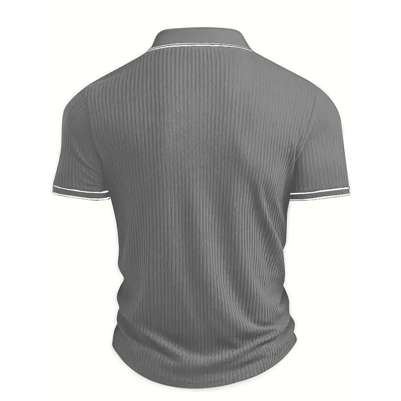 👔 LIMITED-TIME 50% OFF! ⛳ Summer Casual Short Sleeve Polo Shirt – Premium Knit, Contrast Tipping, Breathable 🌴