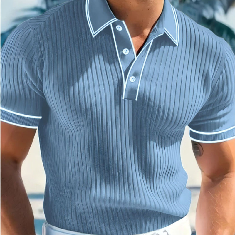 👔 LIMITED-TIME 50% OFF! ⛳ Summer Casual Short Sleeve Polo Shirt – Premium Knit, Contrast Tipping, Breathable 🌴